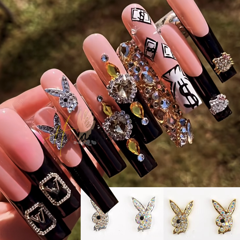 Nail Art Valentines Day - 3D 토끼 머리 네일 참 장식