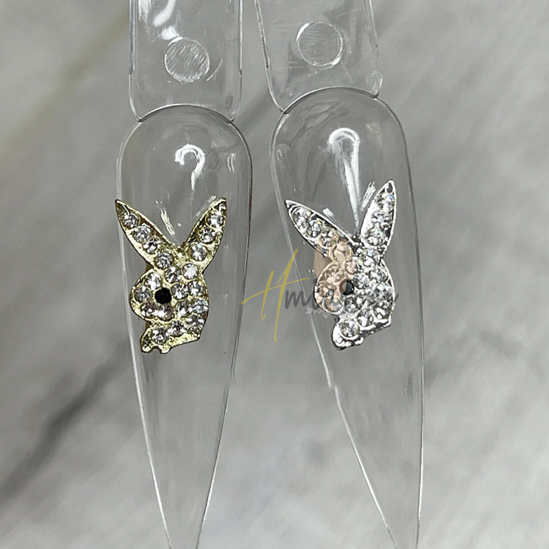 3D 토끼 머리 네일 참 장식 럭셔리 합금 골드 토끼  - Nail Art Valentines Day 리뷰 및 가격